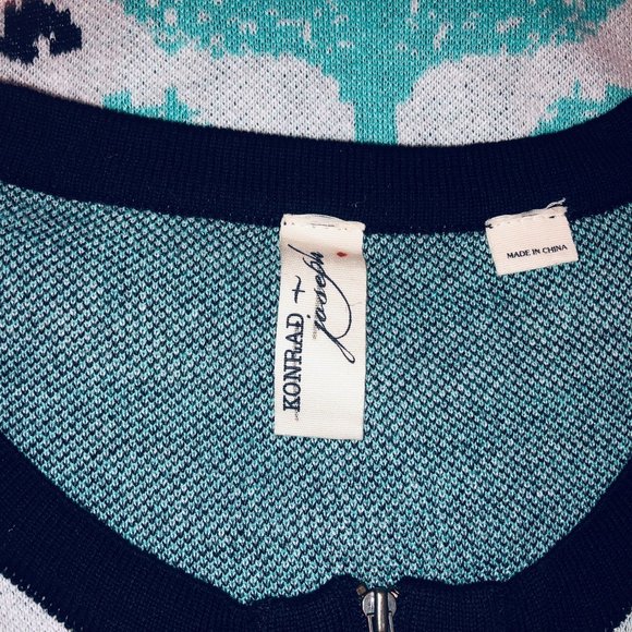 Anthropologie Konrad Joseph Zip Front Primitive Print Cardigan Size XL Print - Picture 9 of 11